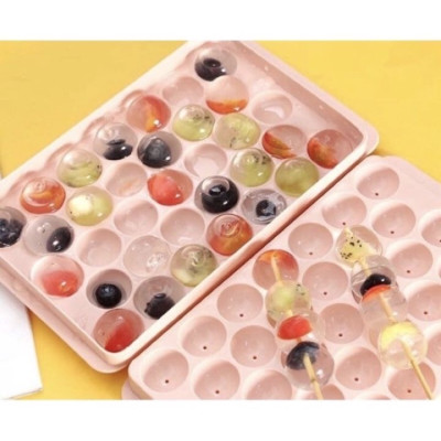 Combo 2 Khay Đá Tròn 33 Viên Tròn Nhựa Việt Nhật Làm Khuôn Rau Câu, Thạch Trái Cây, Khay Đá Viên Tròn Ngộ Nghĩnh - Hàng Việt Nam ( Tặng kèm 5 khăn lau tay pakasa)