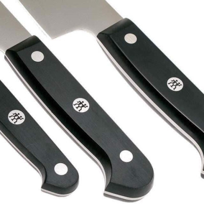 Set 3 Dao Zwilling Gourmet, Bộ Dao Nhà Bếp Thái Thịt, Chặt Xương, Thái Rau Củ, Lưỡi Thép Không Gỉ Nguyên Khối, Nhập Đức