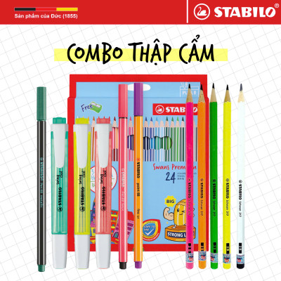[GIÁ SỐC 199K] Combo THẬP CẨM 12 món sản phẩm STABILO