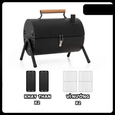 Lò nướng 2 mặt cao cấp Suncojia tặng dụng cụ hỗ trợ, giá nướng, vỉ nướng, có thể gấp gọn và di động