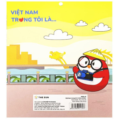 Nhãn Vở Việt Nam Trong Tôi Là 4 Ô Kèm Sticker - The Sun (20 Nhãn)