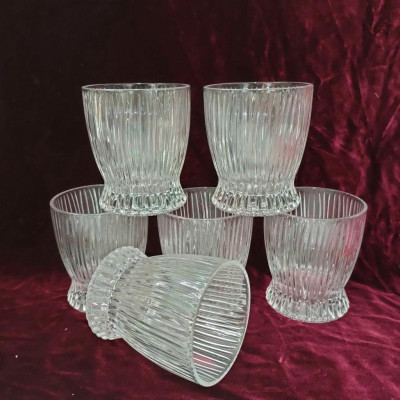 Bộ 6 cố thủy tinh uống nước vân tăm trắng