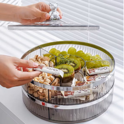 Khay mứt tết gấu bearbrick nhựa acylic trong suốt phong cách bắc âu - khay mứt 2 tầng - HÀNG CHÍNH HÃNG MINIIN