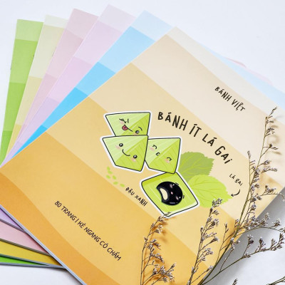 Tập Học Sinh Bánh Việt - Miền Bắc - Kẻ Ngang Có Chấm - 80 Trang 70gsm - Fahasa 03 - Bánh Ít Lá Gai