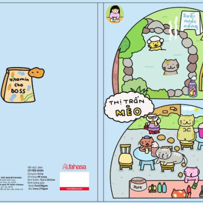 Tập Học Sinh Cô Tiên Xanh - Miền Nam - 4 Ô Ly - 96 Trang 100gsm - The Sun - Thị Trấn Mèo