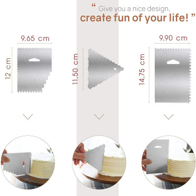 Bộ 5 Dao Chà Láng Bánh Kem Bằng Thép Không Gỉ