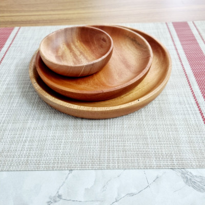 Đĩa Tròn Bằng Gỗ Xà Cừ Tự Nhiên - VAGOO - 3 Kích Cỡ Làm Thủ Công Chống Thấm, Chống Ẩm Mốc, An Toàn Cho Sức Khoẻ