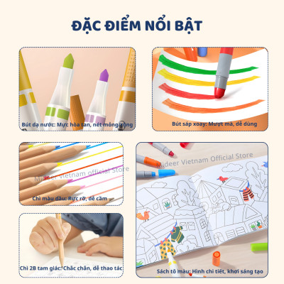Bộ bút màu 100 chi tiết Màu sáp cao cấp hữu cơ  Mideer Artist Suitcase