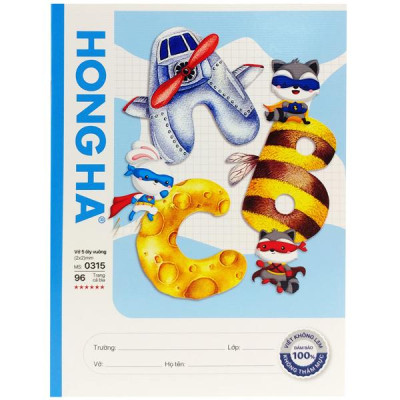 Tập Học Sinh Class ABC 5 Ô Ly Vuông 96 Trang 100gsm - Hồng Hà 0315 (Mẫu Sản Phẩm Giao Ngẫu Nhiên)