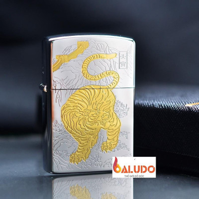 Vỏ Hột Quẹt Bật Lửa Xăng Đá Zorro Mạ Bạch Kim Chủ Đề Mãnh Hổ Trường Thành Bản Giới Hạn Z92122