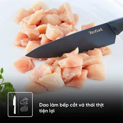 Bộ dao làm bếp và gọt trái cây phủ Titanium Tefal Fresh Kitchen 9cm/15cm K122S205 - Hàng chính hãng