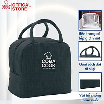 Túi Giữ Nhiệt COBACOOK Đựng Vừa Hộp Lớn Với 1 Khóa Kéo Và Lớp Bạc Giữ Nhiệt-CBB