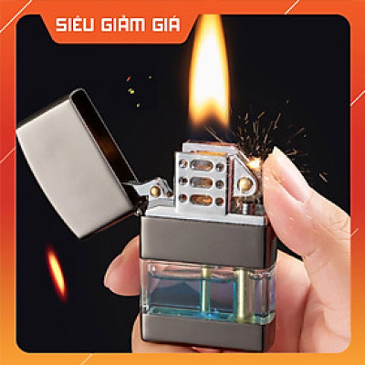 Vỏ Hột Quẹt Bật Lửa Xăng Đá Y168 Thiết Kế Lộ Thiên Nhìn Rõ Lượng Nhiên Liệu Bên Trong - Nhiều Màu