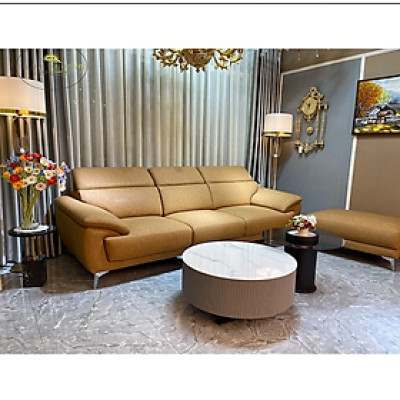 Sofa băng da bò Italy Tundo màu vàng SFBCT20 2m6 hàng cao cấp chuẩn da bò nhập khẩu Ý