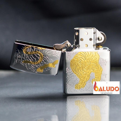 Vỏ Hột Quẹt Bật Lửa Xăng Đá Zorro Mạ Bạch Kim Chủ Đề Mãnh Hổ Trường Thành Bản Giới Hạn Z92122
