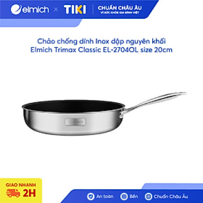 Chảo chống dính Inox dập nguyên khối Elmich Trimax Classic EL-2704OL size 20cm