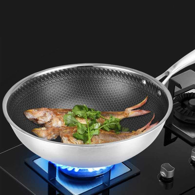 Chảo Chống Dính Sâu Lòng Vân Đá Tổ Ong Hàn Quốc Dùng Được Cho Mọi Loại Bếp Chất Liệu Inox 3 Lớp Cao Cấp Tiện Dụng Chảo Vân Tổ Ong Sâu Lòng Size 32cm Siêu Chống Dính