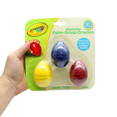 Vỉ 3 Bút Sáp Màu Dạng Quả Trứng Dễ Cầm Nắm Cho Bé - Crayola 811450