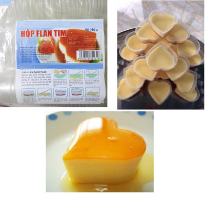 Bộ 50 khuôn bánh flan hình tim