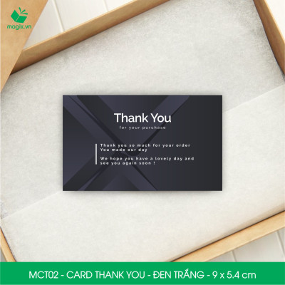 MCT02 - 9x5.4 cm - 1000 Card Thank you, Thiệp cảm ơn khách hàng, card cám ơn cứng cáp sang trọng