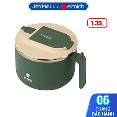 Bát úp mì inox 304 Elmich EL8314 dung tích 1.35L, Hàng chính hãng, có tay cầm, tích hợp lỗ thông hơi - JoyMall