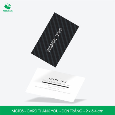 MCT05 - 9x5.4 cm - 500 Card Thank you, Thiệp cảm ơn khách hàng, card cám ơn cứng cáp sang trọng