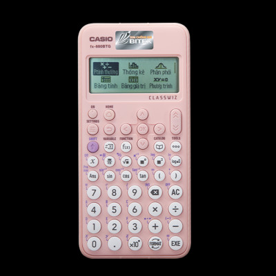 Máy tính học sinh Casio Fx-880BTG màu hồng dành cho học sinh cấp 2 cấp 3 lớp 6 đến lớp 12 chuyên dụng mang vào phòng thi