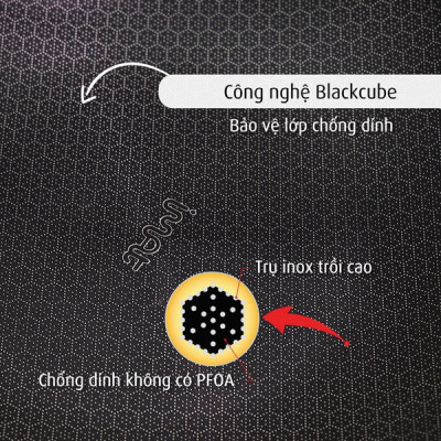 [Hàng chính hãng] Chảo xào/ đa năng sâu lòng inox iMat Hybrid Blackcube 26cm, Phủ chống dính Daikin-Nhật Bản thế hệ mới