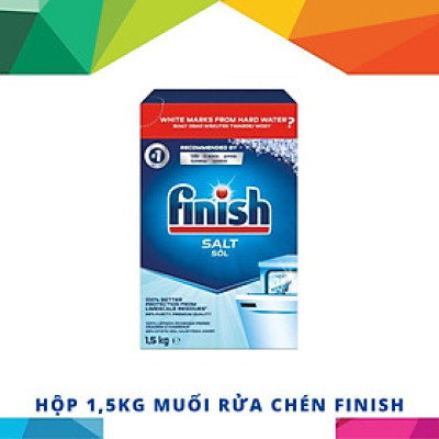 [Hỏa Tốc] Hộp 1,5kg muối rửa chén Finish Salt ( Hỗ trợ làm mềm nước cho tất cả các loại máy rửa chén gia đình Châu Âu).