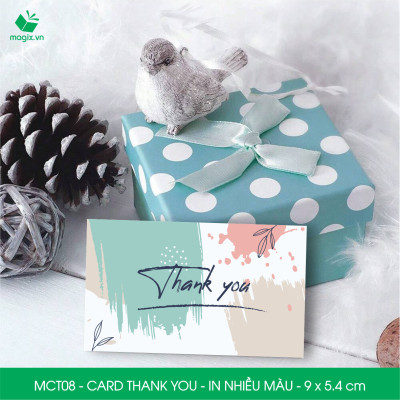 MCT08 - 9x5.4 cm - 500 Card Thank you, Thiệp cảm ơn khách hàng, card cám ơn cứng cáp sang trọng