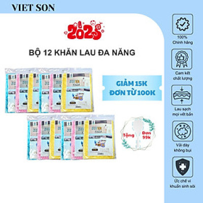Bộ 12 Khăn Lau Bếp VIETSON Đánh Bay Mọi Vết Bẩn