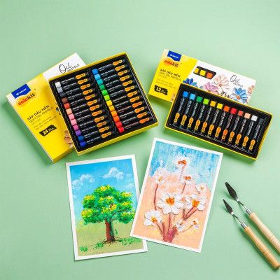 Hộp 24 Bút Sáp Dầu Thân Tròn - Soft Oil Pastels - Colokit OP-C033