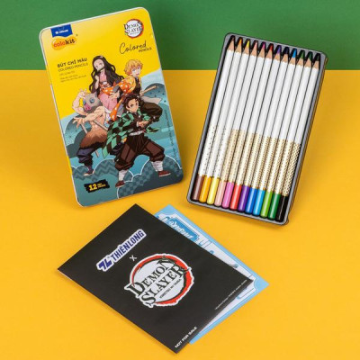 Hộp 12 Bút Chì Màu Thanh Gươm Diệt Quỷ - Colokit CPC-C042/DS - Hộp Thiếc