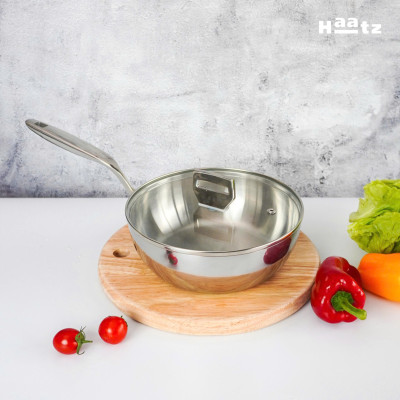 Chảo Sâu Lòng Inox 316 Đúc Liền Khối Hàn Quốc, size 20/24/26cm, Dùng Mọi Loại Bếp, Chống Dính Tự Thân