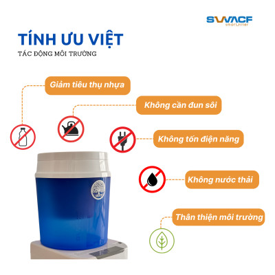 Compo 2 bình lọc nước uống trực tiếp SWACF 16L | CWFNL Nano bạc, lõi lọc 7L, tốc độ lọc 2 - 4 lít/giờ, giữ khoáng thiết yếu