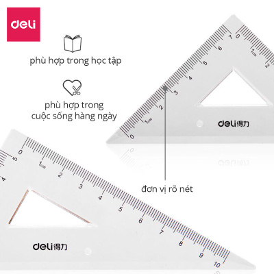 Bộ dụng cụ eke thước đo độ học sinh Deli - 1 bộ - 71988