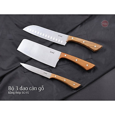 Bộ 3 dao cán gỗ iMat