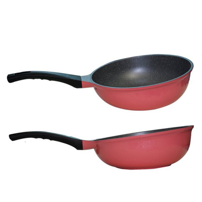 Combo 2 món cao cấp Hàn Quốc, nồi chống dính vân đá Seoulcook (K), quai chống nóng, nắp kính cường lực viền inox size 20 cm và Chảo đúc chống dính vân đá ceramic sâu lòng (E) 26 cm, dùng bếp gas, hồng ngoại, ...