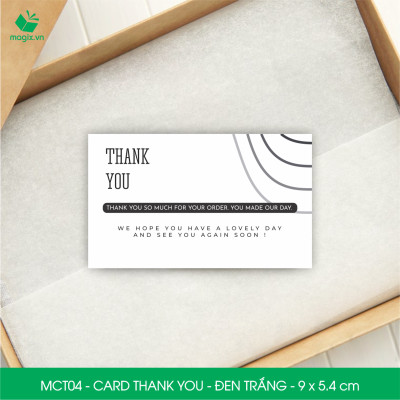 MCT04 - 9x5.4 cm - 1000 Card Thank you, Thiệp cảm ơn khách hàng, card cám ơn cứng cáp sang trọng