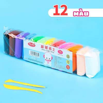 Đất Sét Tự Khô Siêu Nhẹ 12 Màu Cao Cấp Softclay Nặn Hình - An Toàn Cho Bé - HÀNG CHÍNH HÃNG MINIIN