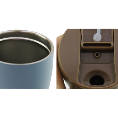 Ly inox giữ nhiệt Pearl Metal 360ml Có nắp - Smoky blue