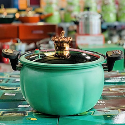 Nồi Áp Suất Bí Ngô chống dính 8L đường kính 28cm - Nồi đa năng Chiên, Xào, Nấu Lẩu, Nấu Cơm Hàng nhập khẩu TOPTIPOTENT POT