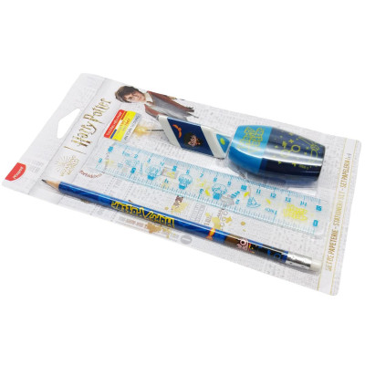 Bộ Dụng Cụ Học Tập 4 Món Harry Potter - Maped CB98187900 - Màu Xanh Dương