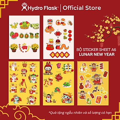 Sticker dán custom bình Hydro Flask MERRY CHRISTMAS AND NEW YEAR/ LUNAR NEW YEAR - Hàng chính hãng