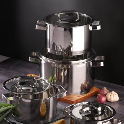 Bộ nồi và chảo chống dính vân đá inox 304 cao cấp Fivestar Plus 5 món nắp kính , tặng 1 vá canh