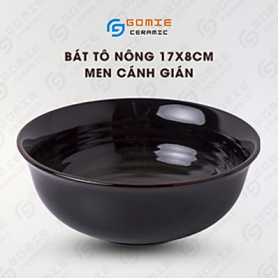 Bát Tô Nông 17x8cm men cánh gián - Tô Nông Men Cánh Gián