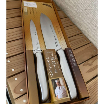 Combo 2 Set 2 dao làm bếp Nakamura nội địa Nhật Bản - Tặng đá mài dao Nhật Bản