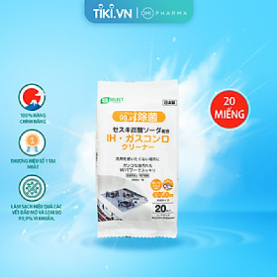 KHĂN ƯỚT VỆ SINH BẾP TỪ VÀ BẾP GAS S SELECT NHẬT BẢN - SẠCH VẾT DẦU MỠ VÀ LOẠI BỎ 99,9% VI KHUẨN