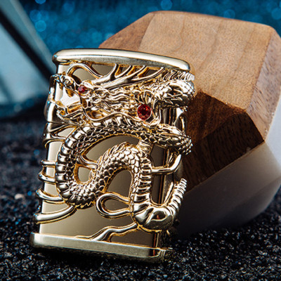 Vỏ Hột Quẹt Bật Lửa Xăng Đá Zorro Z91299A Thiết Kế Họa Tiết Rồng Quận 4 Mặt Ôm Ngọc Đỏ May Mắn -KHÔNG XĂNG