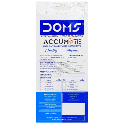 Bộ Thước Toàn Học Accumate - Doms 8157